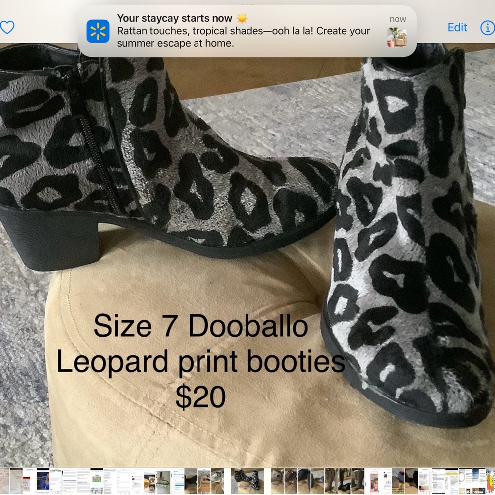 Size 7 leopard print suede booties.